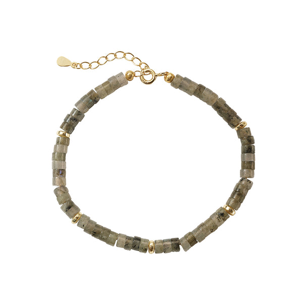 PB0156 925 Sterling Silver Natural Stone Charm Beads Bracelets