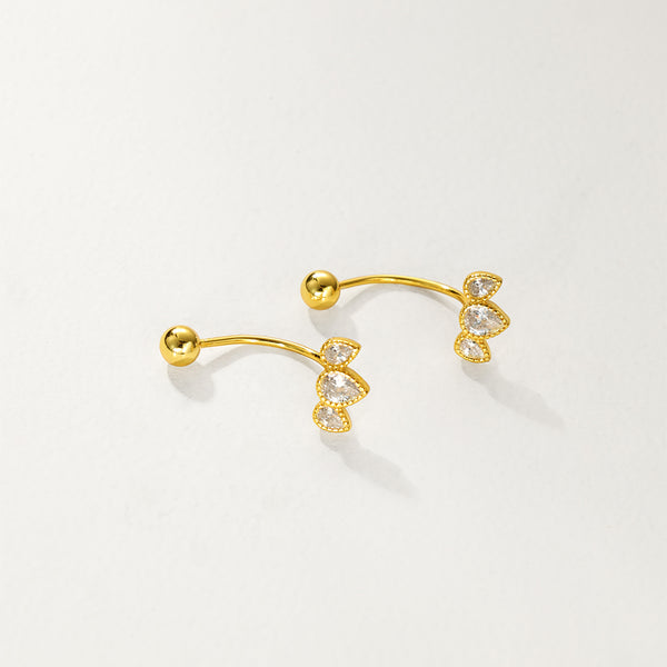 FE2785 925 Sterling Silver Triple Weed Earring