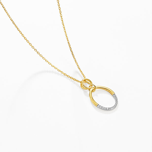 VFX0036 Double Plated Circle Pendant Necklace