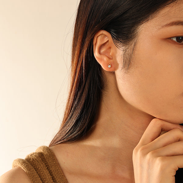 FE2768 925 Sterling Silver Water Drop Stud Earrings