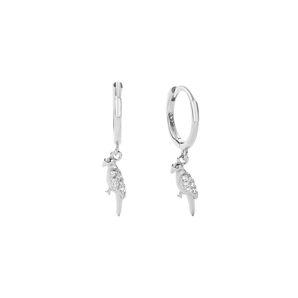 FE2725 925 Sterling Silver Woodpecker Dangle Earrings