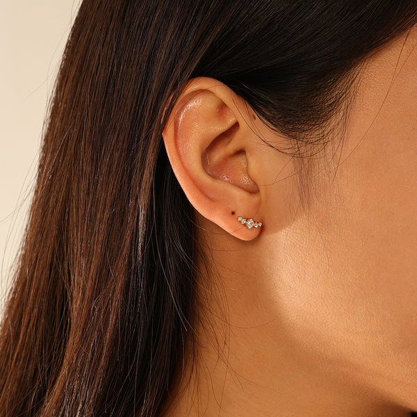 FE2927 925 Sterling Silver CZ Stud Earring