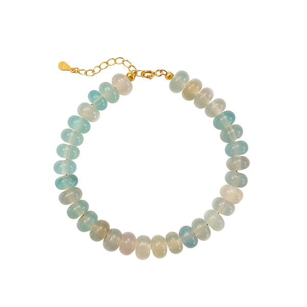 PB0150 Agate Blue Beads Bracelet