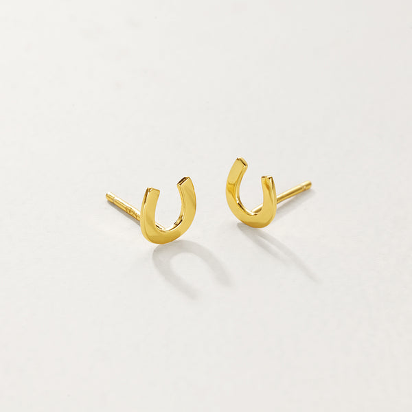 FE2872 925 Sterling Silver Horseshoe Stud Earrings
