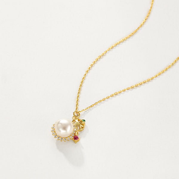 FX1179 925 Sterling Silver White Pearl Pendant Necklace