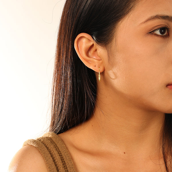 FE2845 925 Sterling Silver Creative Pin Hoop Earrings