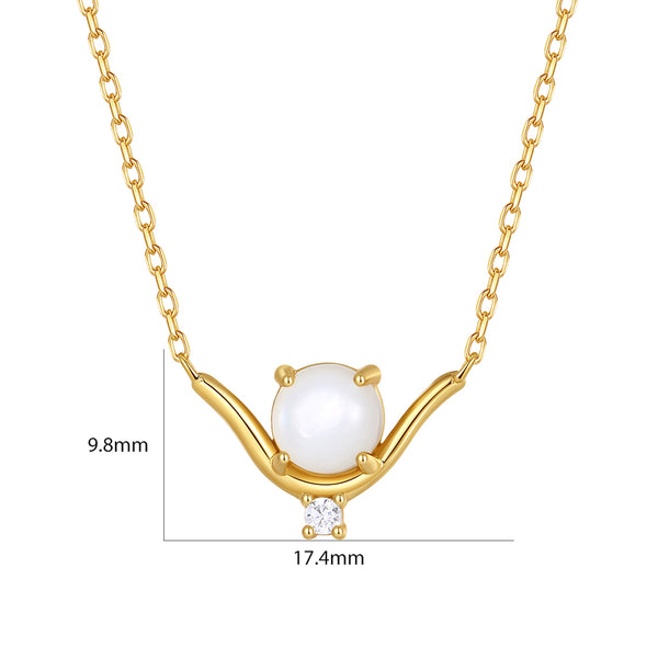 VFX0548 Nestled Shell Pearl Pendant Necklace