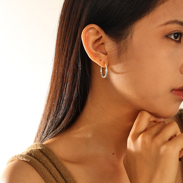 VFE0077 Double Gold Plated Hoop Earrings