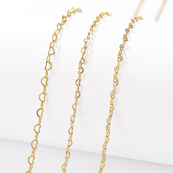 FX1289 925 Sterling Silver Heart Chain Necklace For Women