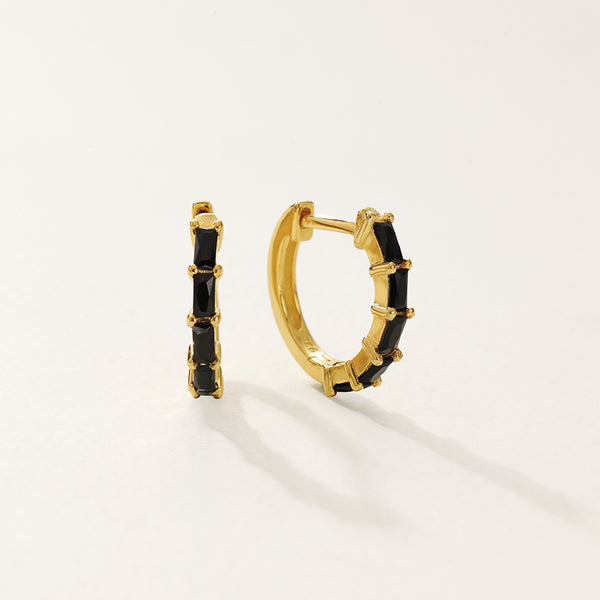 FE2846 925 Sterling Silver Pave Diamond CZ Hoop Earrings