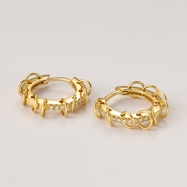 FE2146 925 Sterling Silver Circle Hoop Earrings