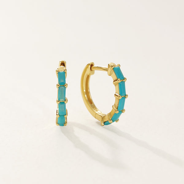 FE2846 925 Sterling Silver Pave Diamond CZ Hoop Earrings