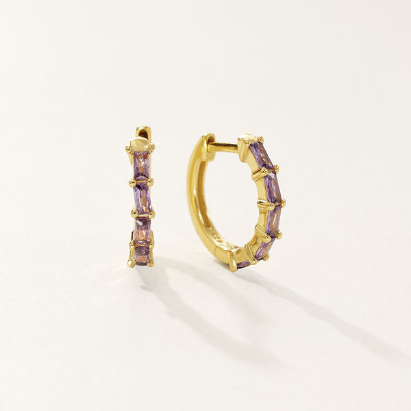 FE2846 925 Sterling Silver Pave Diamond CZ Hoop Earrings