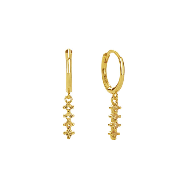 FE2745 925 Sterling Silver Multicolored Zirconia Dangle Hoop Earrings