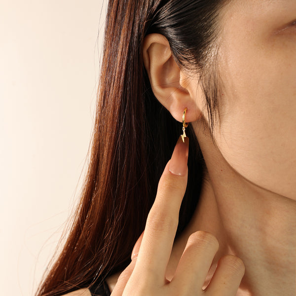 FE2134 925 Sterling Silver Lightning Drop Pendant Earrings