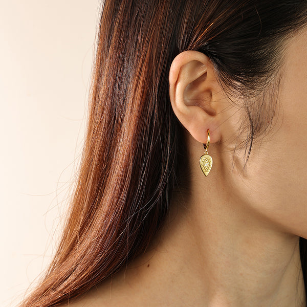 FE2149 925 Sterling Silver Water Drop Totem Dangle Earrings