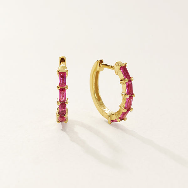 FE2846 925 Sterling Silver Pave Diamond CZ Hoop Earrings