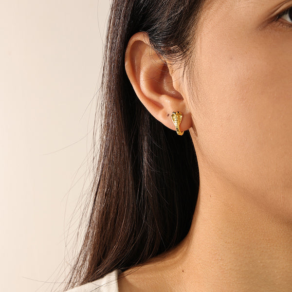 FE2131 925 Sterling Silver Flexible Snake Hoop Earrings