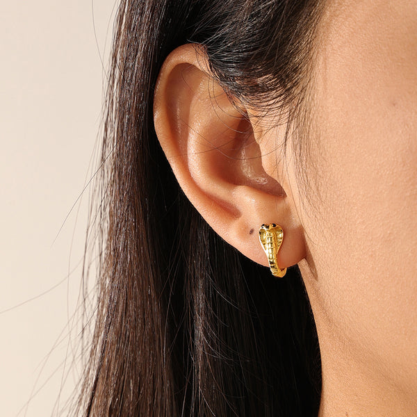 FE2131 925 Sterling Silver Flexible Snake Hoop Earrings