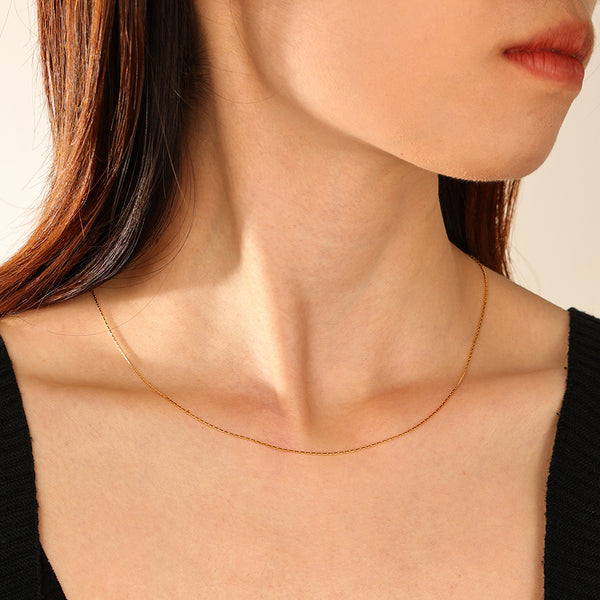 FX1299 925 Sterling Silver Box Chain Necklaces