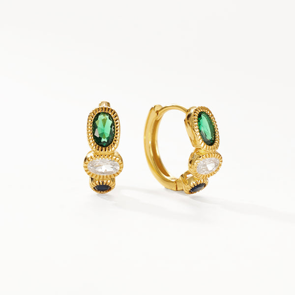 FE3095 Zircon Hoop Earrings