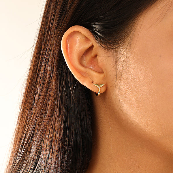 FE2935 925 Sterling Silver Fishtail Hoop Earrings