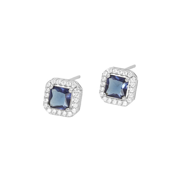 FE2761 925 Sterling Silver Luxury Colorful CZ Stud Earring