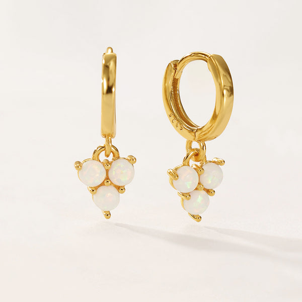 VFE0271 Colorful Opal Trio Dangle Hoop Earring