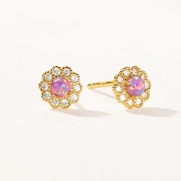 VFE0159 Colorful Opal Mini Flower Stud Earring