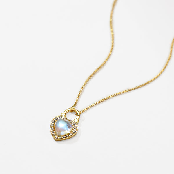 VFX0032 Moonstone Heart Pendant Necklace