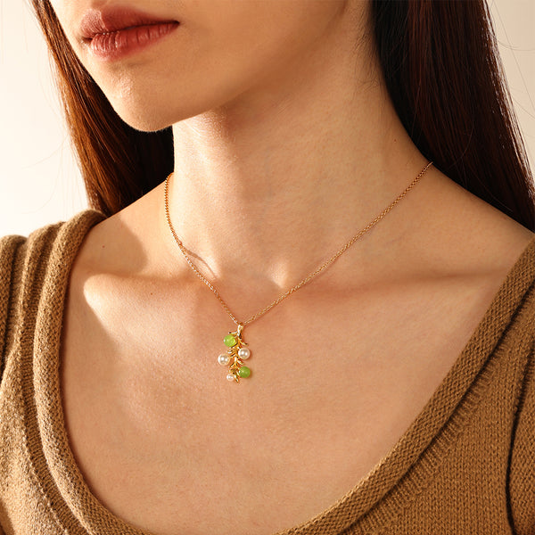 FX1178 925 Sterling Silver Clavicle Pearl Necklace