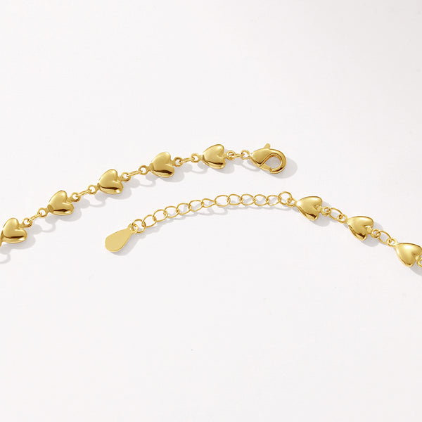 Puff Heart Link Chain Necklace
