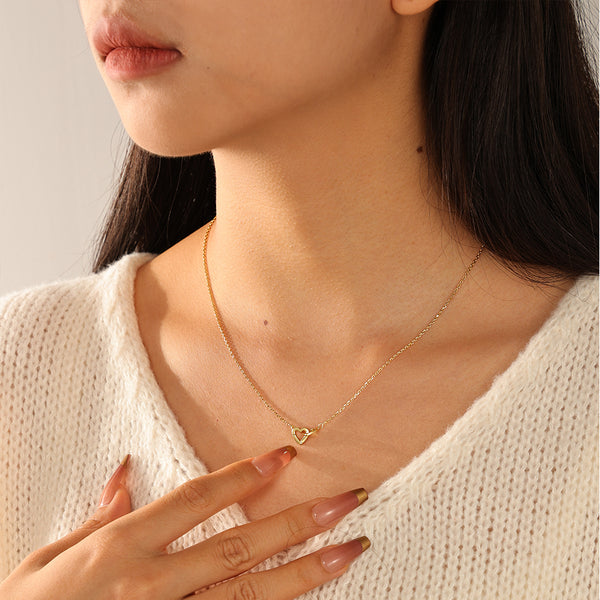 VFX0120 Double Interlocked Heart Necklace