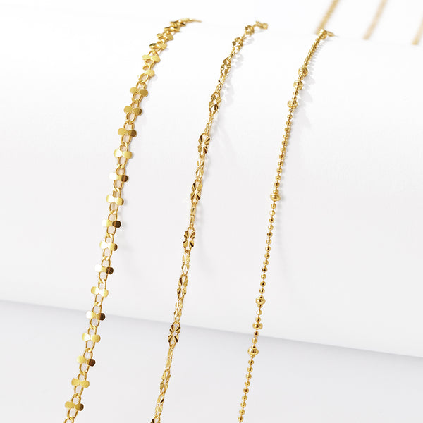 FX1294 925 Sterling Silver Flower Texture Chain Necklace