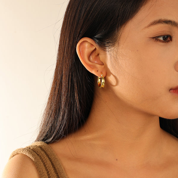 VFE0067 High Polish Wide Hoop Earrings