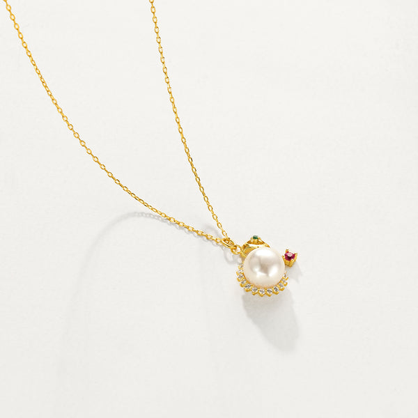 FX1179 925 Sterling Silver White Pearl Pendant Necklace