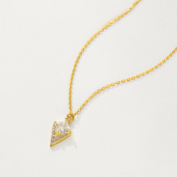 FX1183 925 Sterling Silver Triangles Pendant Necklace