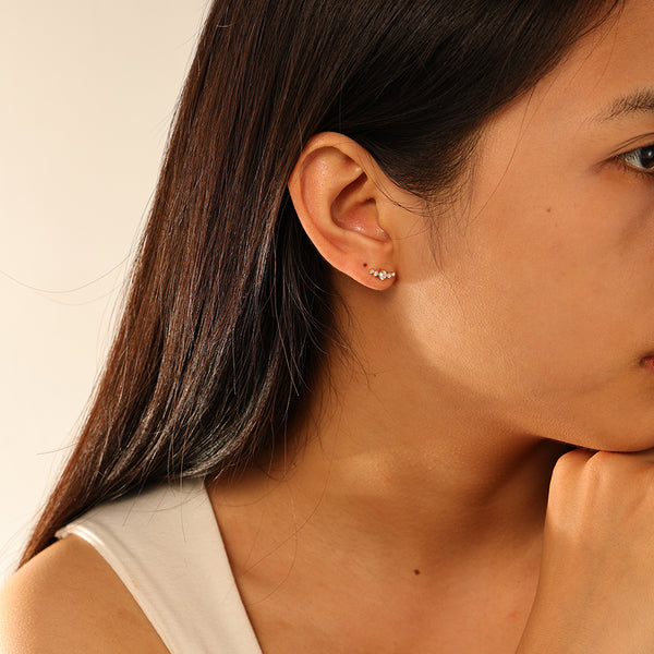 FE2927 925 Sterling Silver CZ Stud Earring