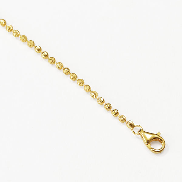 FX1288 925 Sterling Silver Crescent Gold Bead Chain Necklace