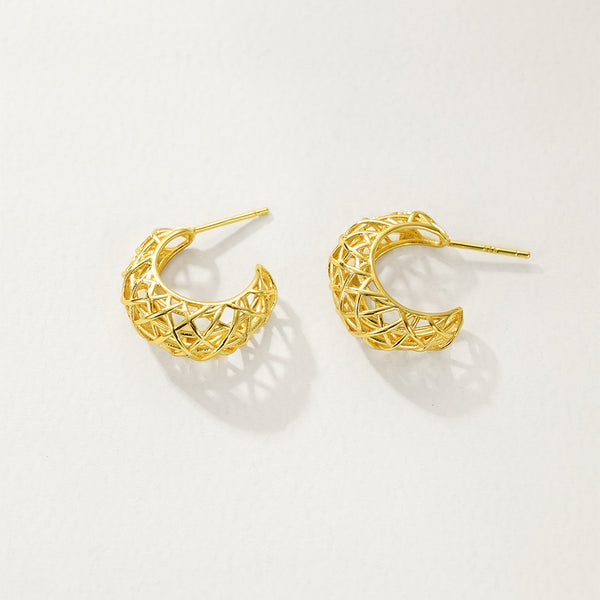 FE2869 925 Sterling Silver Cutout Stud Earrings