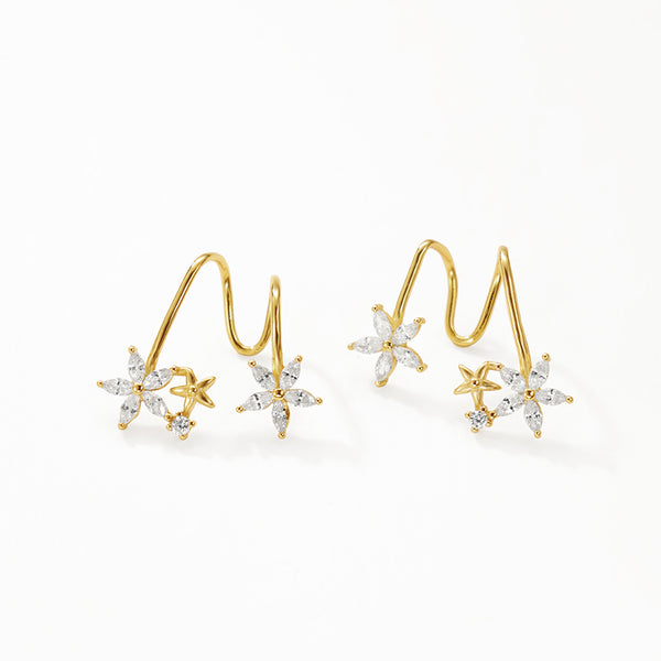 FE3153 Double Star Zirconia Ear Cuff