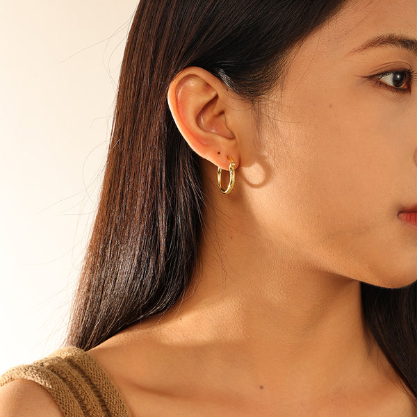 VFE0069 Minimalist Zirconia Hoop Earrings