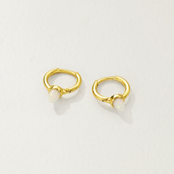 FE2879 925 Sterling Silver Riveting Hoop Earrings