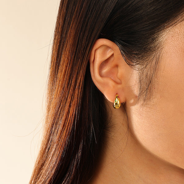 FE2896 925 Sterling Silver Chunky Rainbow Crystal Hoop Earrings