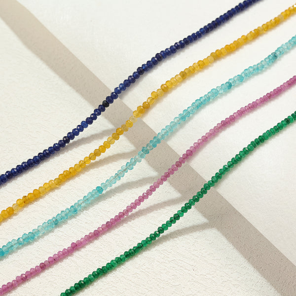 PB0128 925 Sterling Silver Yellow Jade Charm Beaded Bracelets