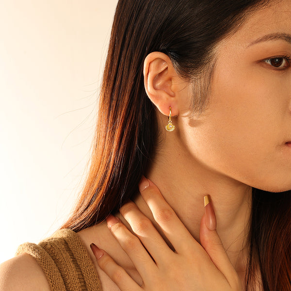 FE2829 925 Sterling Silver Shell Pearl Dangle Earrings