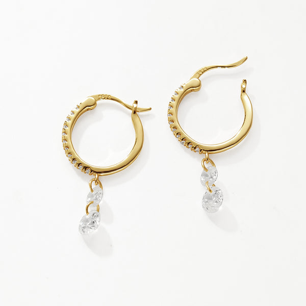 FE3161 Zirconia Hoop Earring