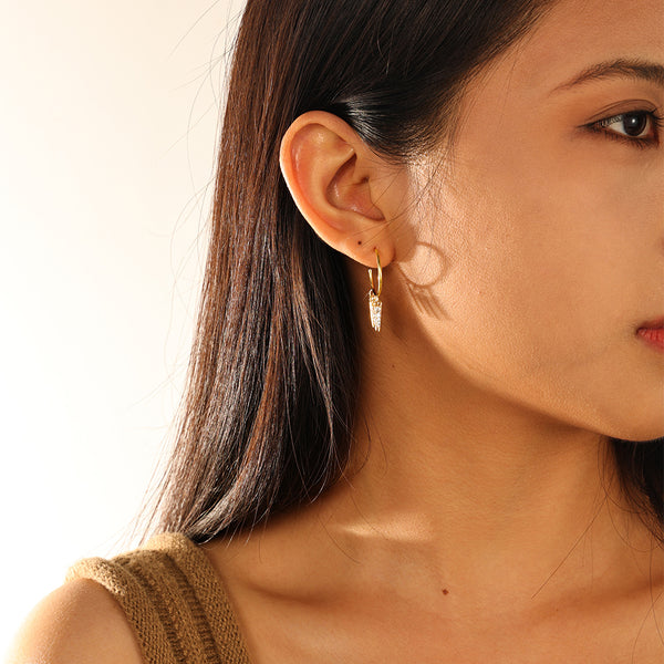 FE2838 925 Sterling Silver Conical Tassel Earrings