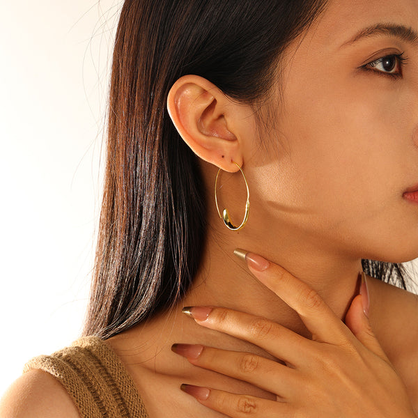 FE2841 925 Sterling Silver Big Hoop Earring