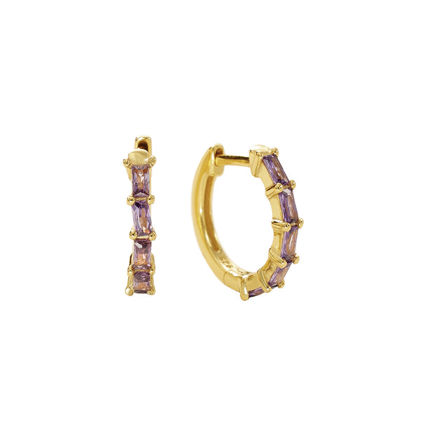 FE2846 925 Sterling Silver Pave Diamond CZ Hoop Earrings